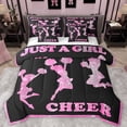 thumbnail image 1 of Castle Fairy Cheer Cheerleader Girl Bedding Comforter Set 7pcs,Black Pink Queen Bedding Sets Super Cozy,Abstract Gradient Queen Sheet Sets,Super Cozy Room Decor,Reversible, 1 of 8