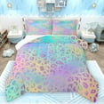 thumbnail image 1 of Castle Fairy Cheetah Leopard Print Bedding Comforter Set 2pcs for Girls Female Women,Abstract Gradient Glitter Twin Comforter Sets Microfiber,Dreamy Princess Breathable Bedding Set, 1 of 8