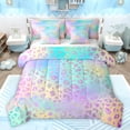 thumbnail image 1 of Castle Fairy Cheetah Leopard Print Twin Bedding Sets 7-Piece for Girls Female Women,Abstract Gradient Glitter Bedding Comforter Set Microfiber,Dreamy Princess Breathable Sheet Sets, 1 of 8