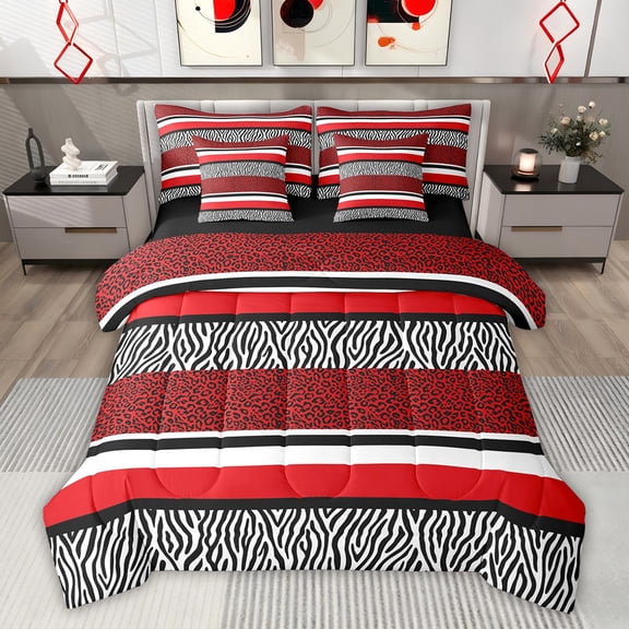 Castle Fairy Cheetah Print Twin Bedding Sets,Abstract Zebra Stripes Bedding Comforter Set