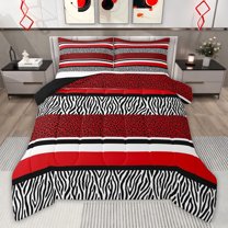 Castle Fairy Cheetah Print Twin Comforter Sets,Abstract Zebra Stripes Bedding Set