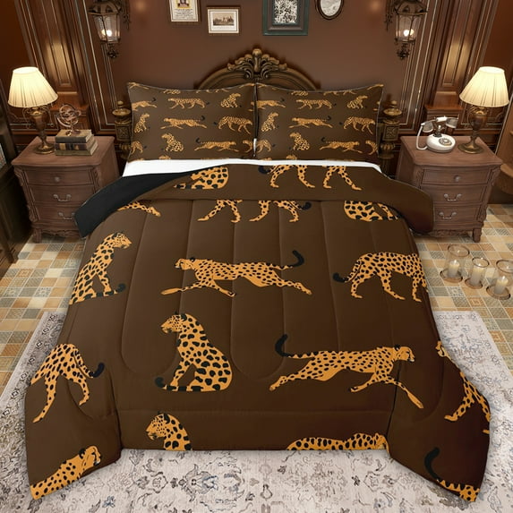 Castle Fairy Cheetah Wildlife Woodland Animal Queen Bedding Comforter Set