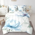 thumbnail image 1 of Castle Fairy Chic Floral Blossom 7Pcs Bedding Comforter Set for Teens Women Girls,Green Blue White Queen Bedding Sets Super Cozy,Botanical Plants Queen Sheet Sets,Luxury Bedroom Decor, 1 of 8