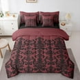 thumbnail image 1 of Castle Fairy Chic Floral Damask Bedding Comforter Set,Stripes Full Bedding Set, 1 of 8