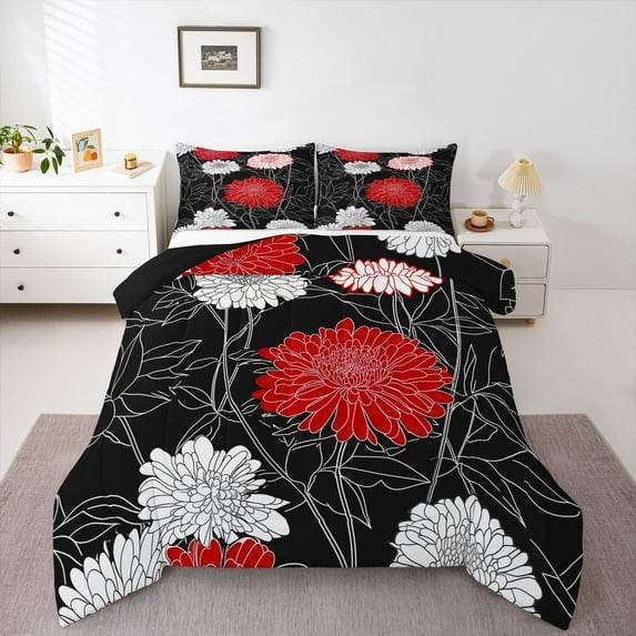 Castle Fairy Chic Floral Peony Full Size Comforter Sets,Vintage Flowers Bedding Sets