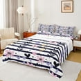 thumbnail image 1 of Castle Fairy Chic Flower 4-Piece Full Size Sheets for Girls,Geometric Stripes Bed Sheets,Love Heart Print Lightweight Sheet Sets,Lightweight Room Decor, 1 of 7