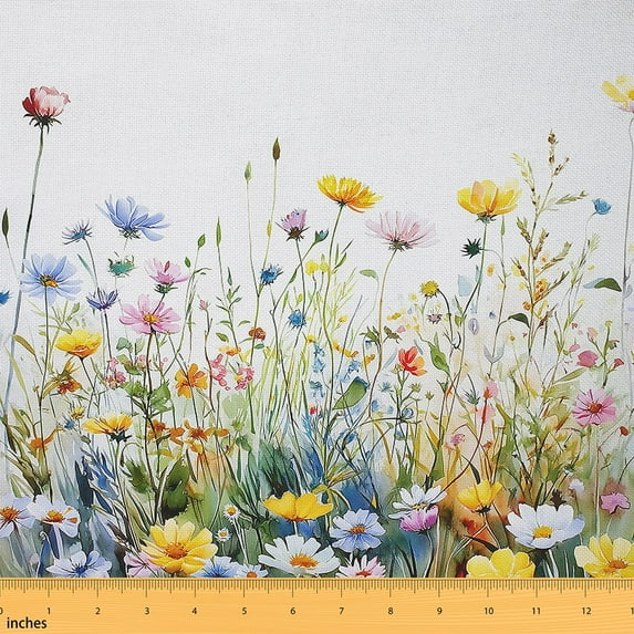 Castle Fairy Chic Flower Fabric by the Yard 2 Yards for Teens,Spring Graden Room Decor Fabric by the Yard,Botanical Plants Sewing Fabric,Lightweight Room Decor