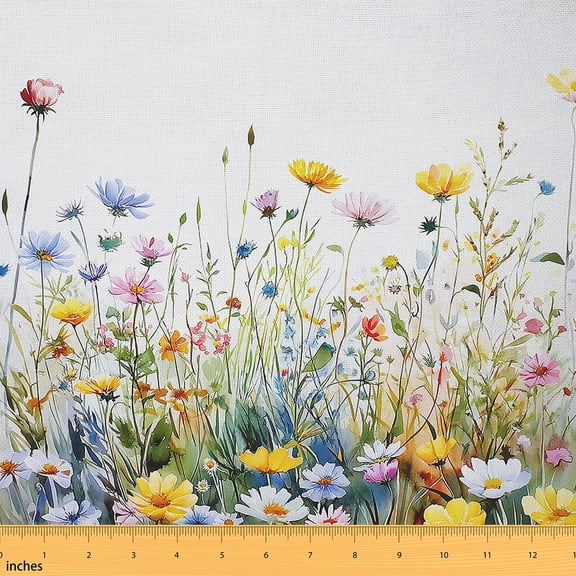 Castle Fairy Chic Flower Fabric by the Yard 2 Yards for Teens,Spring Graden Room Decor Fabric by the Yard,Botanical Plants Sewing Fabric,Lightweight Room Decor