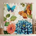 thumbnail image 1 of Castle Fairy Chic Flowers Curtains Pack of 2 (42x84 Each) for Boys Girls,Floral Butterfly Curtains Blackout,Vintage Aesthetic Bedroom Curtains,Lightweight Room Decor, 1 of 6