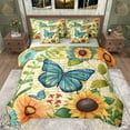 thumbnail image 1 of Castle Fairy Chic Flowers Twin Bedding Sets 7-Piece for Boys Girls,Floral Sunflower Butterfly Bedding Comforter Set Microfiber,Vintage Aesthetic Breathable Sheet Sets,Lightweight Room Decor, 1 of 8