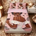 thumbnail image 1 of Castle Fairy Chic Lady In Off-Shoulder Dress Holding Wine Zipper Twin Comforter Sets with Fitted Sheet and 2 Pillowcases,Leopard Print Zipper Bedding Set,Peach Black Tan,Pink Reversible,4-Piece, 1 of 6