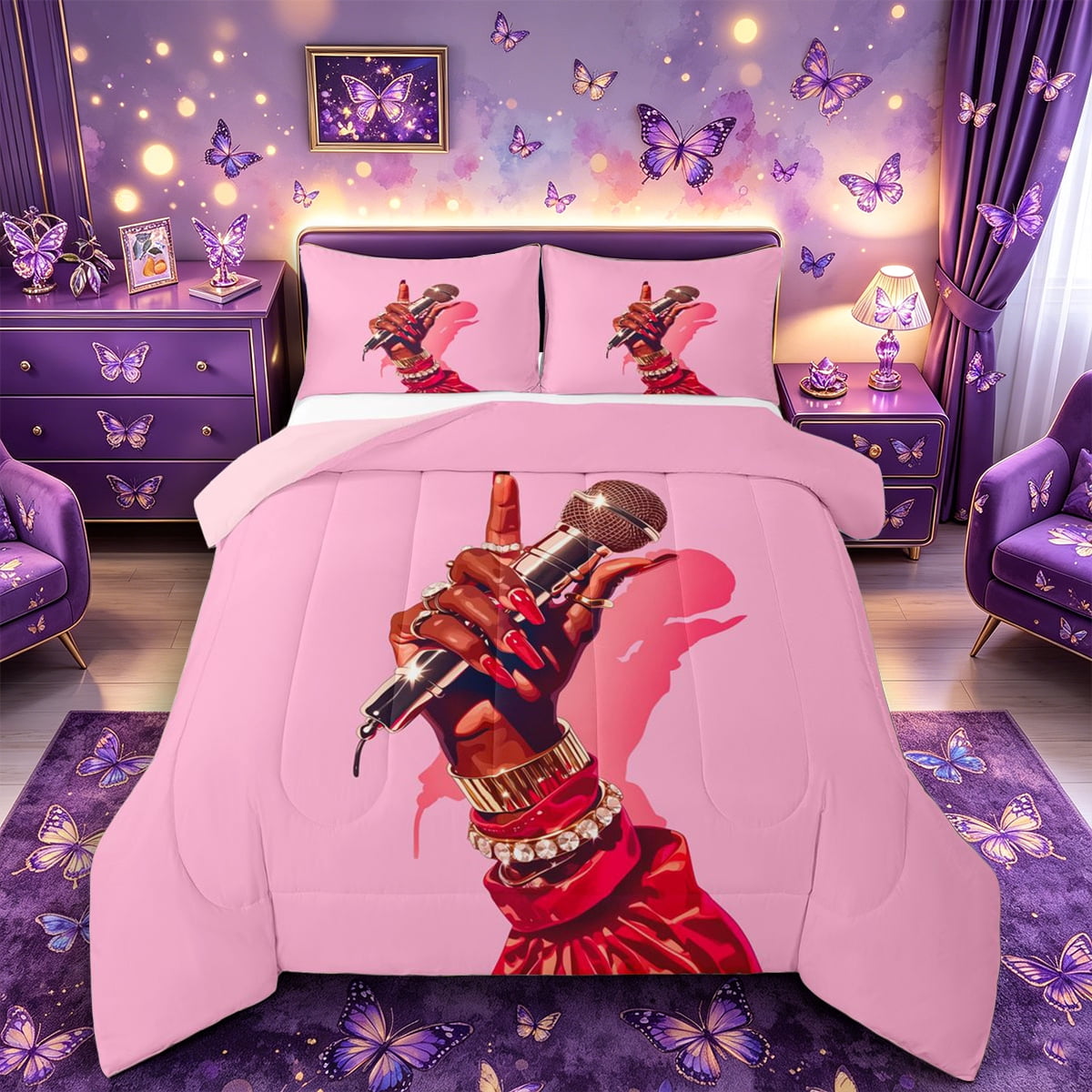 Castle Fairy Chic Microphone Full Size Comforter Sets 3-Piece