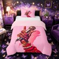 thumbnail image 1 of Castle Fairy Chic Microphone Twin Duvet Cover,Black Girl Twin Bedding,Hot Pink Red,Pink Reversible,1 Duvet Cover and 1 Pillowcase, 1 of 6