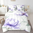 thumbnail image 1 of Castle Fairy Chic Purple Flower Boy Girl 7 Pieces Bedding Comforter Set,Spring Graden Full Bedding Set Lightweight,Botanical Plants Fitted Sheet Flat Sheet,Super Cozy Room Decor, 1 of 8