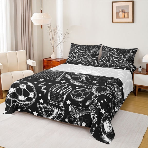 Castle Fairy Child Anime Soccer Bed Sheets,Sport King Sheets