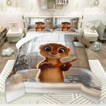 Castle Fairy Child Boys Girls Cute Otter Twin Comforter Sets,Cartoon Animal Bedding Set