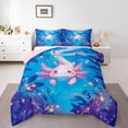thumbnail image 1 of Castle Fairy Child Cute Axolotl Twin Comforter Sets,Cartoon Pink Animal Bedding Set, 1 of 8