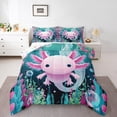 thumbnail image 1 of Castle Fairy Child Cute Sea Salamander Twin Comforter Sets,Cartoon Axolotl Bedding Set, 1 of 8