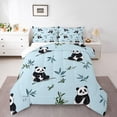 thumbnail image 1 of Castle Fairy Child Teens Black White Panda Twin Comforter Sets,Kawaii Animal Bedding Set, 1 of 8