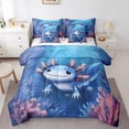 thumbnail image 1 of Castle Fairy Children Blue Axolotl Bedding Comforter Set,Salamander Queen Bedding Sets, 1 of 8