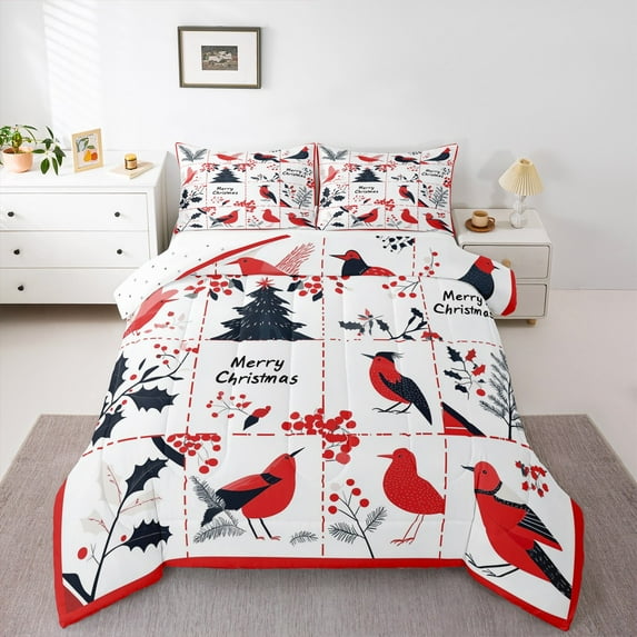 Castle Fairy 3-Piece Full Comforter Set, Santa Penguin Christmas Design