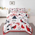 thumbnail image 1 of Castle Fairy Cardinal Christmas 3-Piece Full Comforter Set, 1 of 8