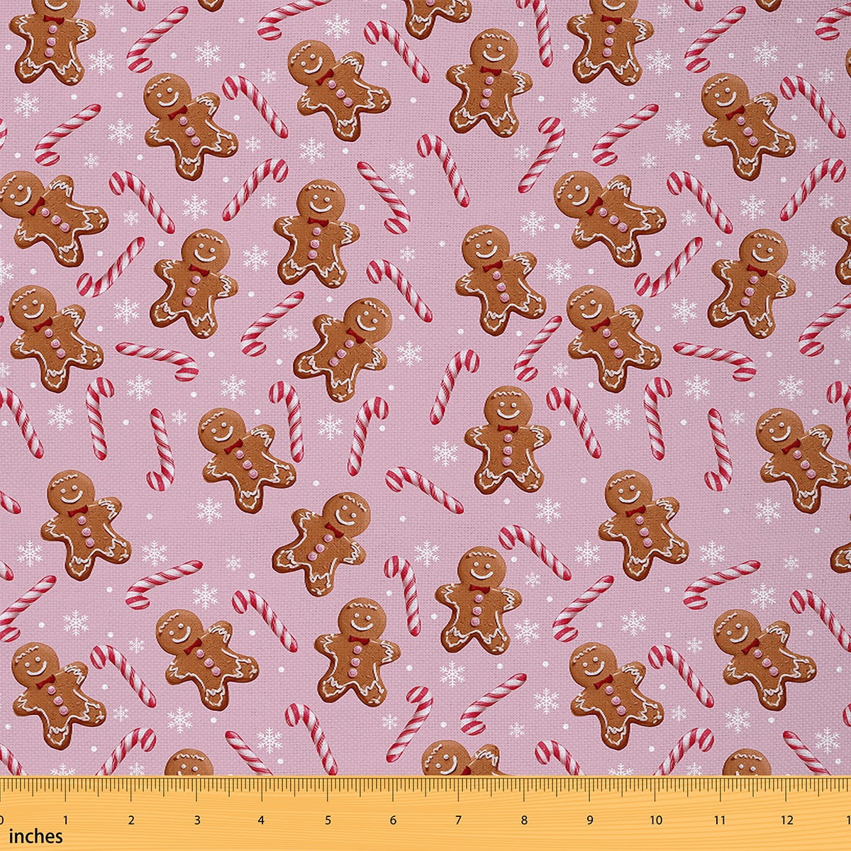 Castle Fairy Children Gingerbread Man Fabric by the Yard 5 Yards,Candy Canes Fabric for Sewing,Merry Christmas Home Decor Fabric by the Yard,Breathable Home Decor