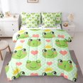 thumbnail image 1 of Castle Fairy Children Green Frog 7-Piece Bedding Comforter Set,Polka Dots King Bedding Sets,Love Heart Print Ultra Soft Bed Sheets,Lightweight Room Decor, 1 of 8