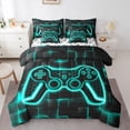 thumbnail image 1 of Castle Fairy Children Hexagon Gamer Bedding Comforter Set,Video Game King Bedding Sets, 1 of 8