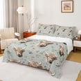 thumbnail image 1 of Castle Fairy Children Highland Bull Twin Sheet Sets,Chic Floral Flowers Bedding, 1 of 7