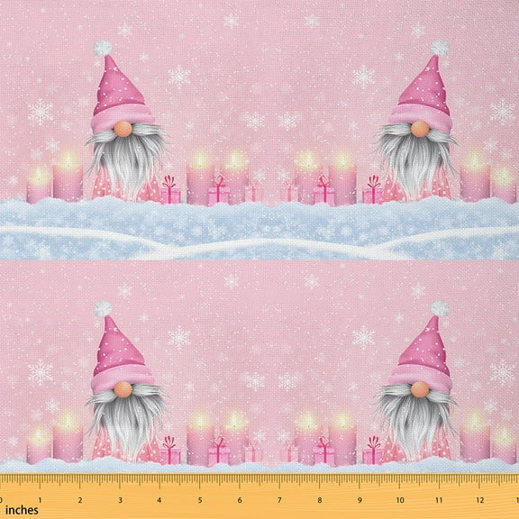 Castle Fairy Children Kawaii Gnome Fabric by the Yard 1 Yard,Merry Christmas Home Decor Fabric by the Yard,Winter Snowflake Room Decor Fabric by the Yard,Luxury Bedroom Decor
