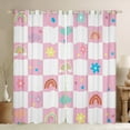 thumbnail image 1 of Castle Fairy Children Kawaii Rainbow Blackout Curtains Set of 2 (52x84 Each),Geometric Plaid Window Curtains,Stars Flowers Curtains and Drapes,Luxury Bedroom Decor, 1 of 6