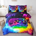 thumbnail image 1 of Castle Fairy Children Ombre Gamer Bedding Comforter Set,Rainbow Gradient King Bedding Sets, 1 of 8