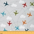 thumbnail image 1 of Castle Fairy Children Plane Aircraft Fabric by the Yard 1 Yard,Transportation Theme Home Decor Fabric by the Yard,Geometric Stripes Room Decor Fabric by the Yard,Super Cozy Room Decor, 1 of 6
