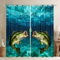 thumbnail image 1 of Castle Fairy Children Teenagers Big Bass Fish Blackout Curtains Set of 2 (52x84 Each),Fishing And Hunting Lake Life Window Curtains,Vintage Retro Aesthetic Curtains and Drapes,Super Cozy Room Decor, 1 of 6