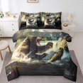 thumbnail image 1 of Castle Fairy Children Teenagers Wildlife Bear Big Bass Fish Twin Bedding Sets 7-Piece,Fishing And Hunting Bedding Comforter Set Microfiber,Mountain Jungle Animal Breathable Sheet Sets, 1 of 8