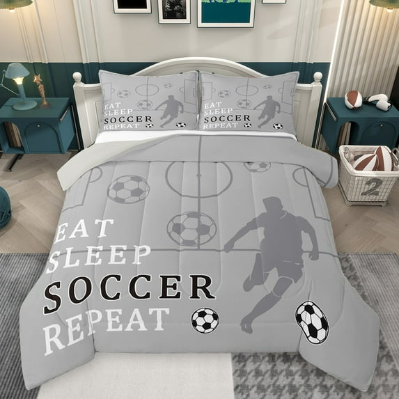 Castle Fairy 3-Piece Full Comforter Set with Soccer Design