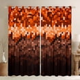 thumbnail image 1 of Castle Fairy Children Teens Adults Pixelated Miners Game Curtains Pack of 2 (42x84 Each),Abstract Plaid Camouflage Curtains Blackout,Brown Orange Grid Patchwork Bedroom Curtains, 1 of 6