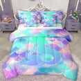 thumbnail image 1 of Castle Fairy Children Teens Girls Marine Mermaid Twin Bedding Sets 7-Piece,Sea Princess Bedding Comforter Set Microfiber,Abstract Gradient Breathable Sheet Sets,Super Cozy Room Decor,Reversible, 1 of 8