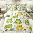 thumbnail image 1 of Castle Fairy Children Teens Green Frog Bedding Comforter Set 7-Piece,Flower Animal King Bedding Sets,Kawaii Wildlife Ultra Soft Bed Sheets,Lightweight Room Decor,Reversible, 1 of 8