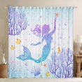 thumbnail image 1 of Castle Fairy Children Teens Marine Mermaid Princess Black Out Curtains,Bling Gradient Glitter Curtains Pack of 2 (42x63 Each),Sea Underwater World Bedroom Curtains,Ultra Soft Home Decor, 1 of 6