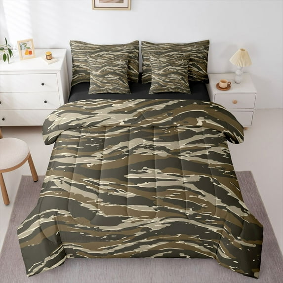 Castle Fairy Children Vintage Camo Bedding Comforter Set,Camouflage King Bedding Sets