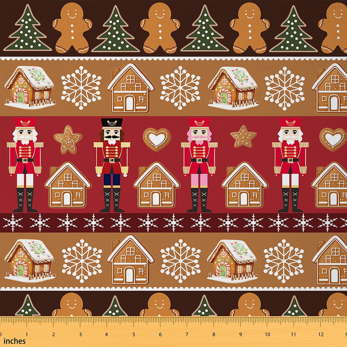 Castle Fairy Christmas Nutcracker Fabric by the Yard 3 Yards for Teens,Gingerbread Man Sewing Fabric,Happy New Year Fabric for Sewing,Super Cozy Room Decor