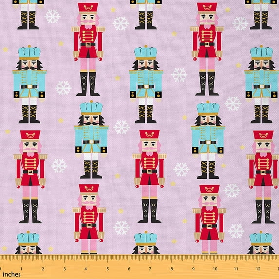 Castle Fairy Christmas Nutcracker Fabric by the Yard 5 Yards for Teens,Winter Snowflake Fabric for Sewing,Festival Xmas Home Decor Fabric by the Yard,Breathable Home Decor