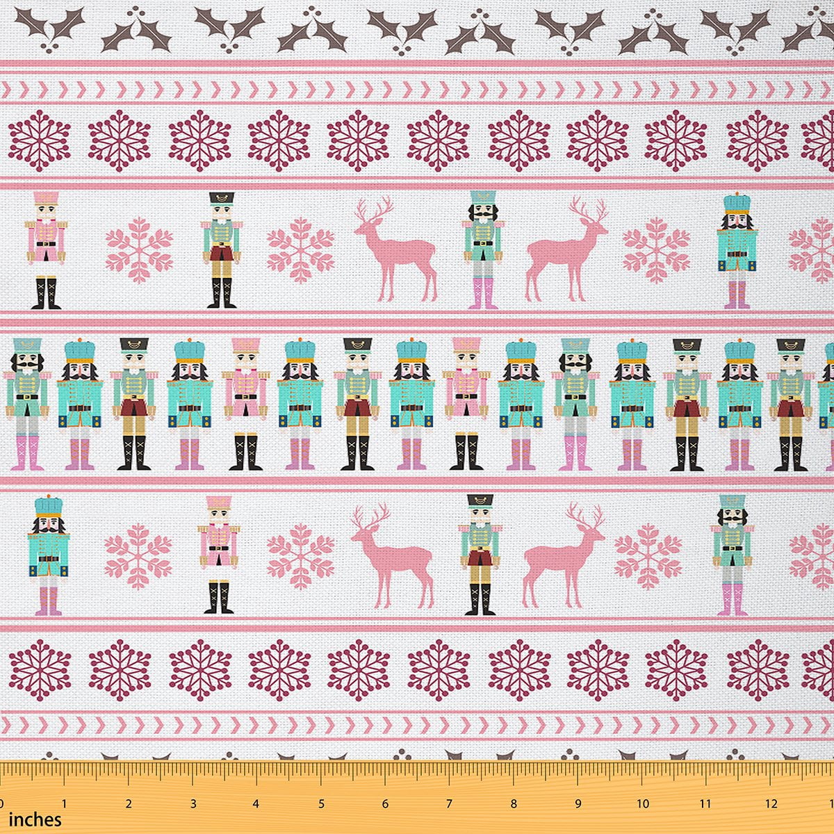Castle Fairy Christmas Nutcracker Girl Fabric by the Yard 5 Yards,Animal Deer Fabric for Sewing,Happy New Year Home Decor Fabric by the Yard,Luxury Bedroom Decor