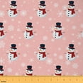 thumbnail image 1 of Castle Fairy Christmas Snowman Fabric by the Yard 5 Yards for Teens,Winter Snowflake Fabric for Sewing,Grey Red Home Decor Fabric by the Yard,Ultra Soft Home Decor, 1 of 6