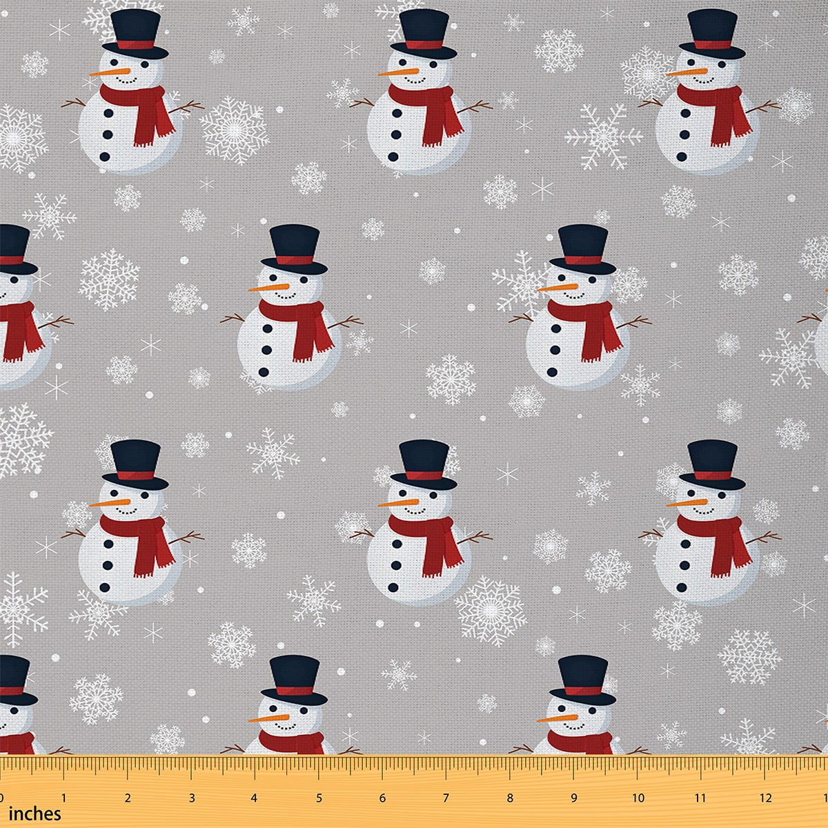 Castle Fairy Christmas Snowman Fabric by the Yard 3 Yards for Teens,Winter Snowflake Sewing Fabric,Grey Red Fabric for Sewing,Ultra Soft Home Decor