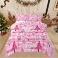 thumbnail image 1 of Castle Fairy Christmas Tree Girl 2pcs Bedding Comforter Set,Merry Christmas Twin Comforter Sets,Geometric Stripes Plaid Breathable Bedding Set,Lightweight Room Decor, 1 of 9