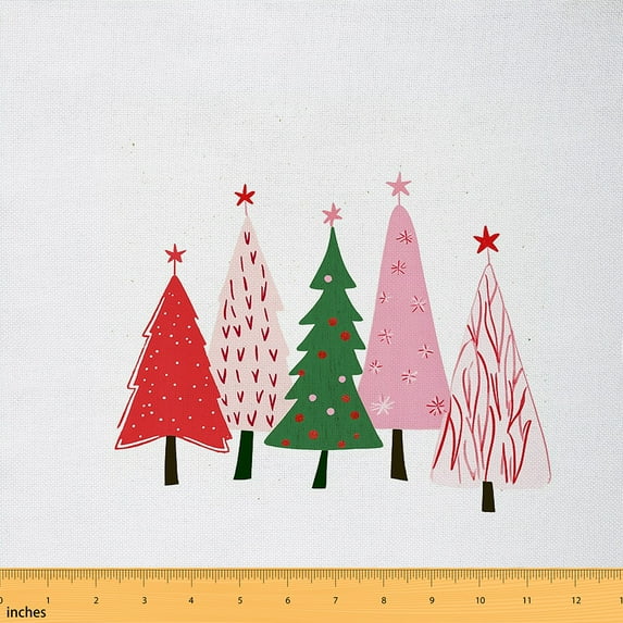 Castle Fairy Christmas Tree Girl Fabric by the Yard 1 Yard,Happy New Year Home Decor Fabric by the Yard,Festival Theme Room Decor Fabric by the Yard,Super Cozy Room Decor