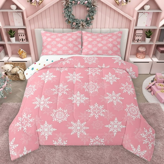 Castle Fairy Christmas Snowflake Comforter Set, Twin, 2-Piece